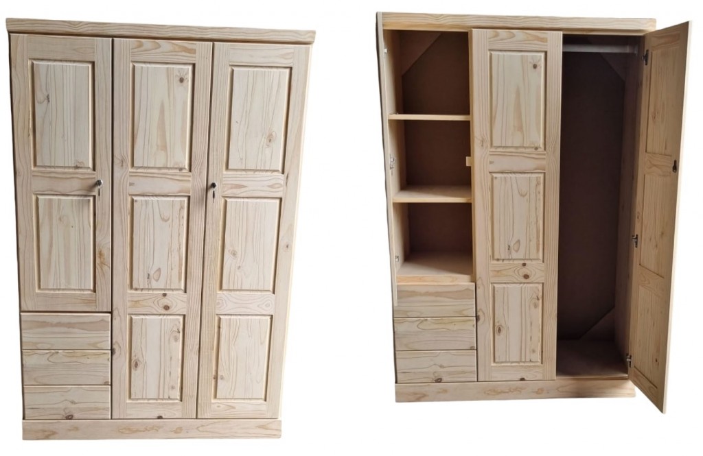 KTV 3 DOOR 3 DRAWER ROBE